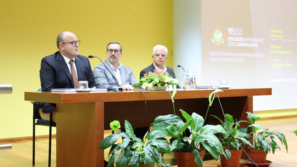 João Paupério, Pedro Figueiredo e José Pedrosa na apresentação do livro.